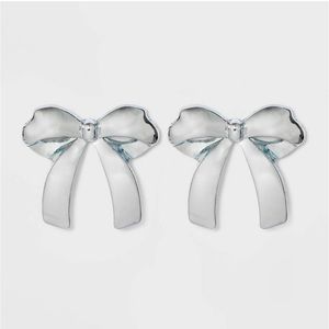 SUGARFIX by BaubleBar Metallic Bow Drop Earrings - Light Blue